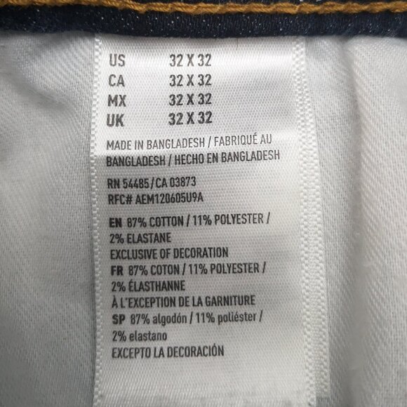 American Eagle Slim Straight Men's Size 32/32 Dark Wash Extreme Flex Blue Jeans - Picture 5 of 15